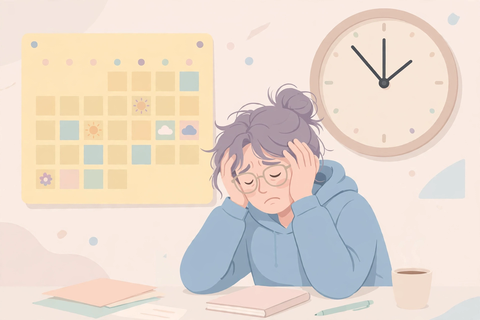 時間に追われる人のイラスト